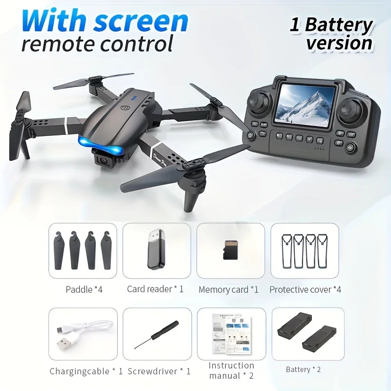 The 2026 Upgraded E88PRO MAX Foldable Drone Features Dual Cameras, Extra Batteries, an 8K Screen for Remote Control, and One-click Return-to-home Functionality. Suitable for Beginners, I