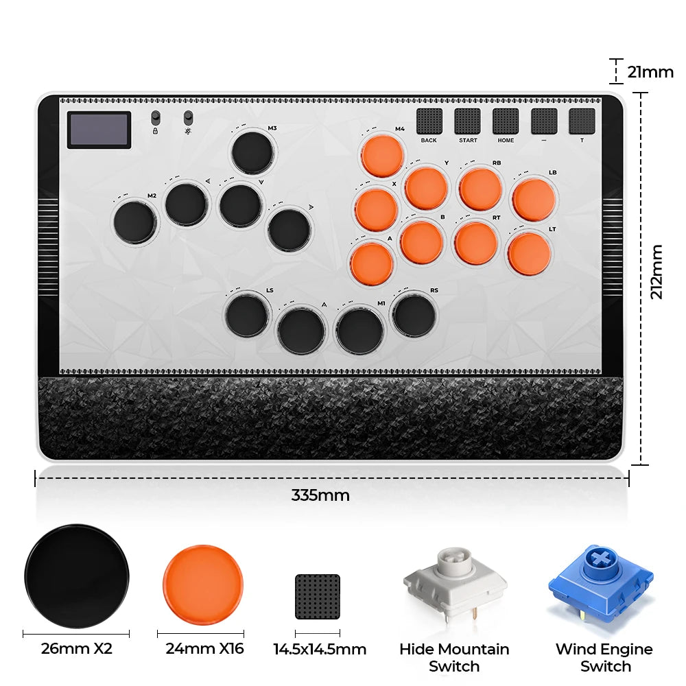 C-AT Magnetic Leverless Hitbox Controller Stickless Arcade Controller Keyboard For PC/PS4/PS5/Switch Hitbox Fightstick