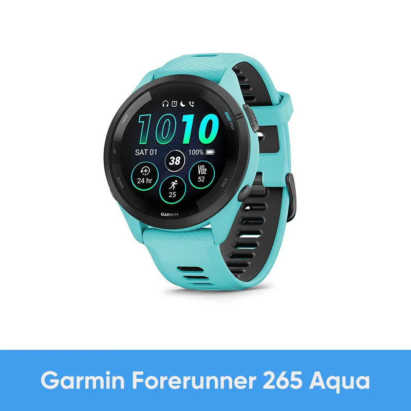 Forerunner 265 GPS 46mm Smartwatch 1.3" AMOLED Touchscreen Display Heart Rate Monitoring Training Metric Message Notice