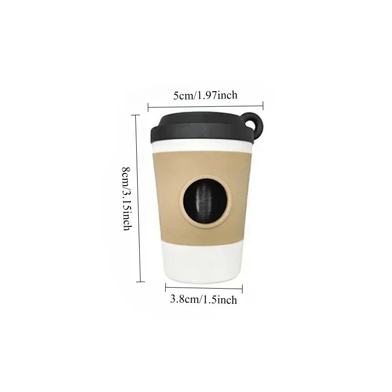 Portable Pet Poop Trash Can Dispenser Creative Coffee Cup Dog Garbage Storage Design Outdoor Dog Walking Garbage Bag Storage Box