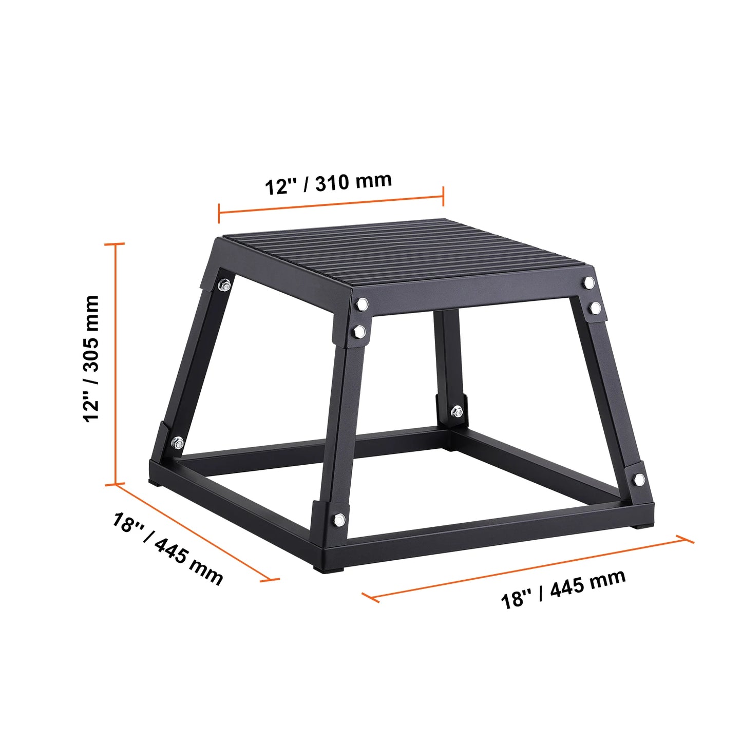 12/18 Inch Jump Box Anti-Slip Fitness Exercise Step Up Box For Home Gym Training Conditioning Strength Training