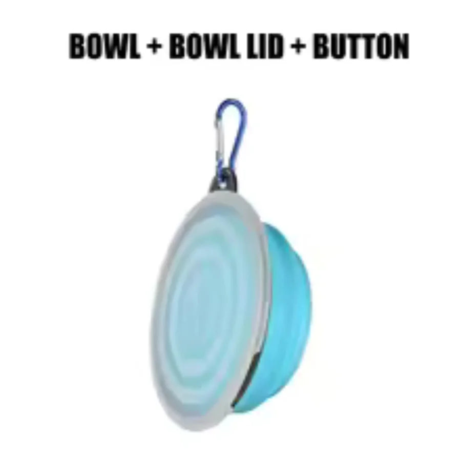 1Pc Green/Green Foldable Dog Bowl, Pet Feeding Water Bowl, Space-Saving Foldable Design with Stable Unfolding, Multifunctional