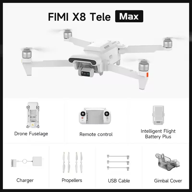 X8 Tele Max 4K Professional Drone Wide-Angle Tele Camera 30x Hybrid Zoom 3-axis Gimbal AI Super Night Video RC Quadcopter