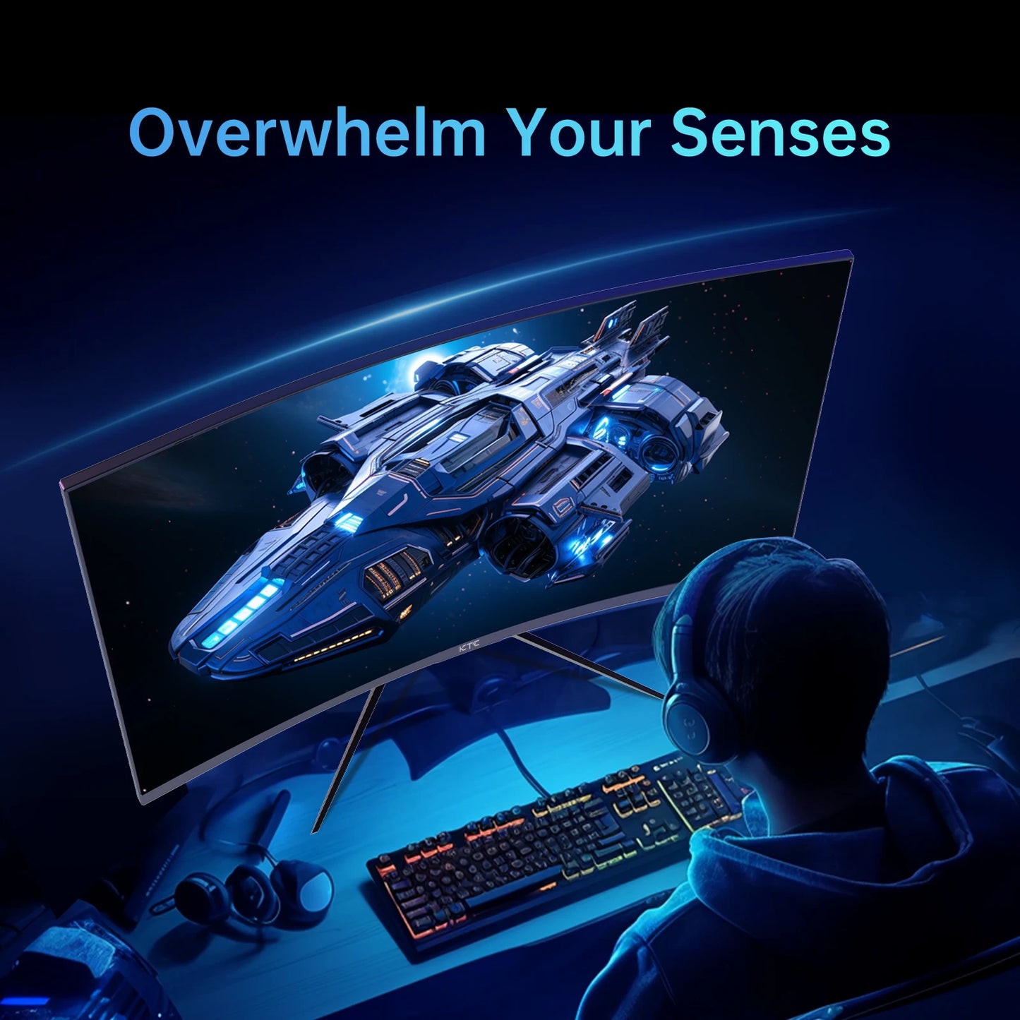 32 inch 240Hz Curved Gaming Monitor 1500R 1080P 125% sRGB 1ms, Freesync/G-sync HDR10,HDMI/DP/USB Ports VESA,Tilt Adjustable,