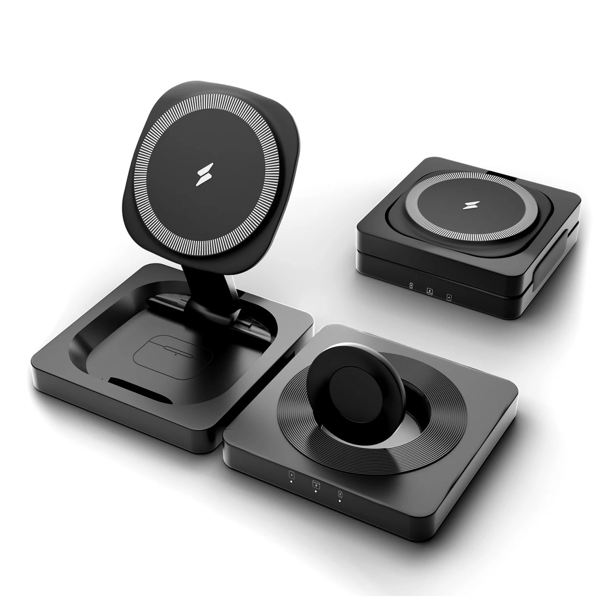 Magnetic Wireless Charger 3-in-1 Folding Fast Charging Station Foldable Travel for Magsafe iPhone 17/16/15/14/13 Watch Airpods