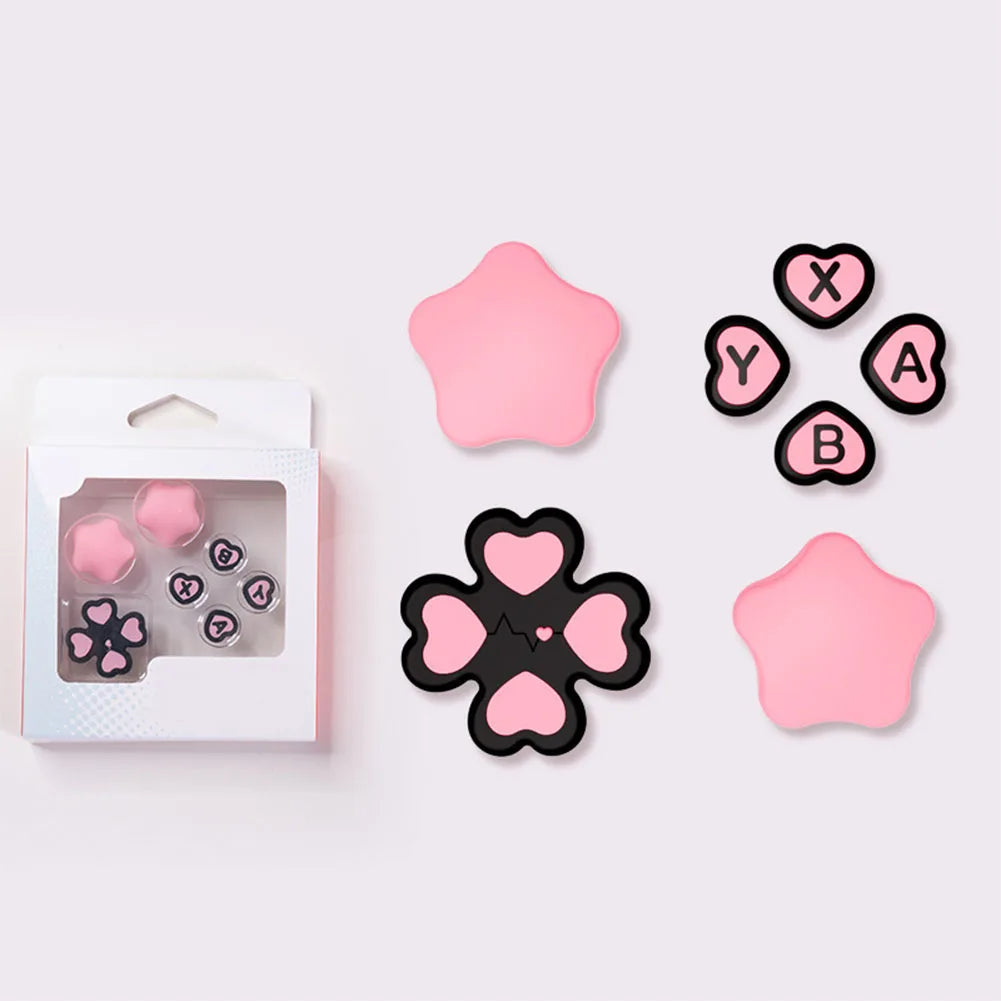 Silicone Soft D-pad Cross Button Caps For Nintendo Switch2 Joy-Con Handle Grips Cover Thumb Stick ABXY Key Sticker Skin Case