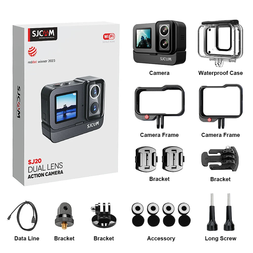 SJCAM SJ20 4K Outdoor Sports Camera Anti-Shake 5G WiFi with Screen Helmet Bike Video Recording