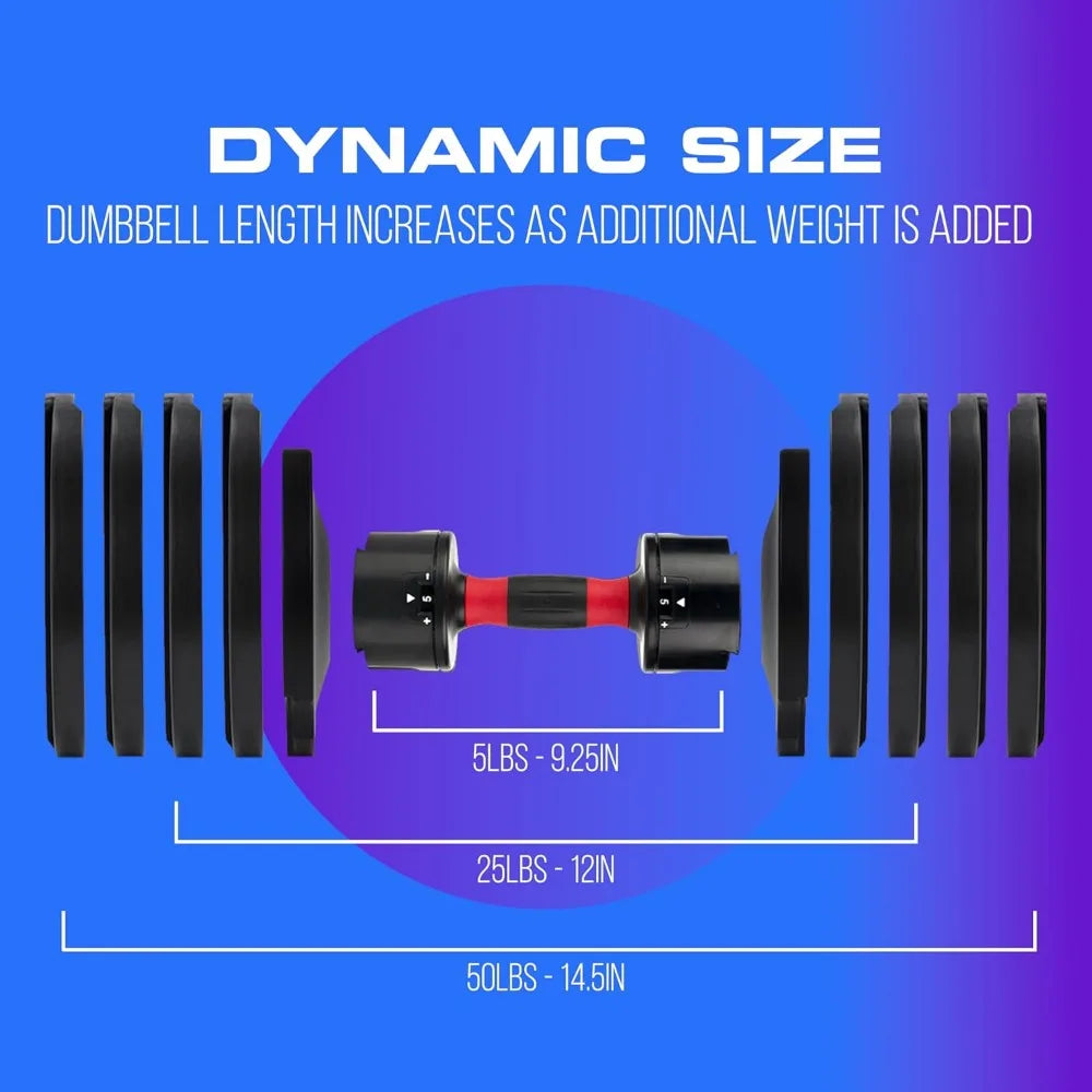 Adjustable Dumbbell Weight Set by Affordable Dumbbells - Space Saver - Dumbbells for Your Home Dumbbells