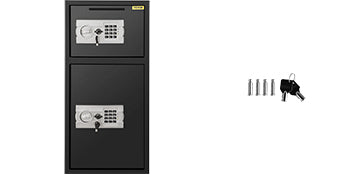 SucceBuy 33" Double Door Safe Deposit Box Secret Hidden Piggy Bank Steel Separate Storage Space Electronic Lock for Office Home