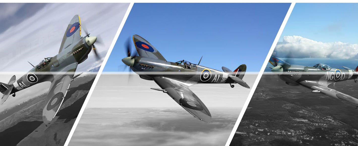 VOLANTEXRC 4-CH RC Plane, SpitfireV2 rtf Remote Control Airplane,One-Key Aerobatic,Suitable for Outdoors and Gifts