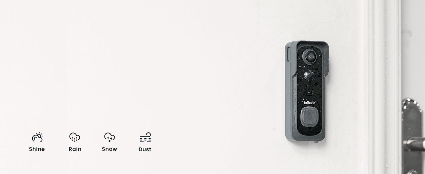 ieGeek 2K Doorbell Camera Wireless -Video Doorbell with Chime Ringer, Smart Wifi Doorbell AI & PIR Motion Detection