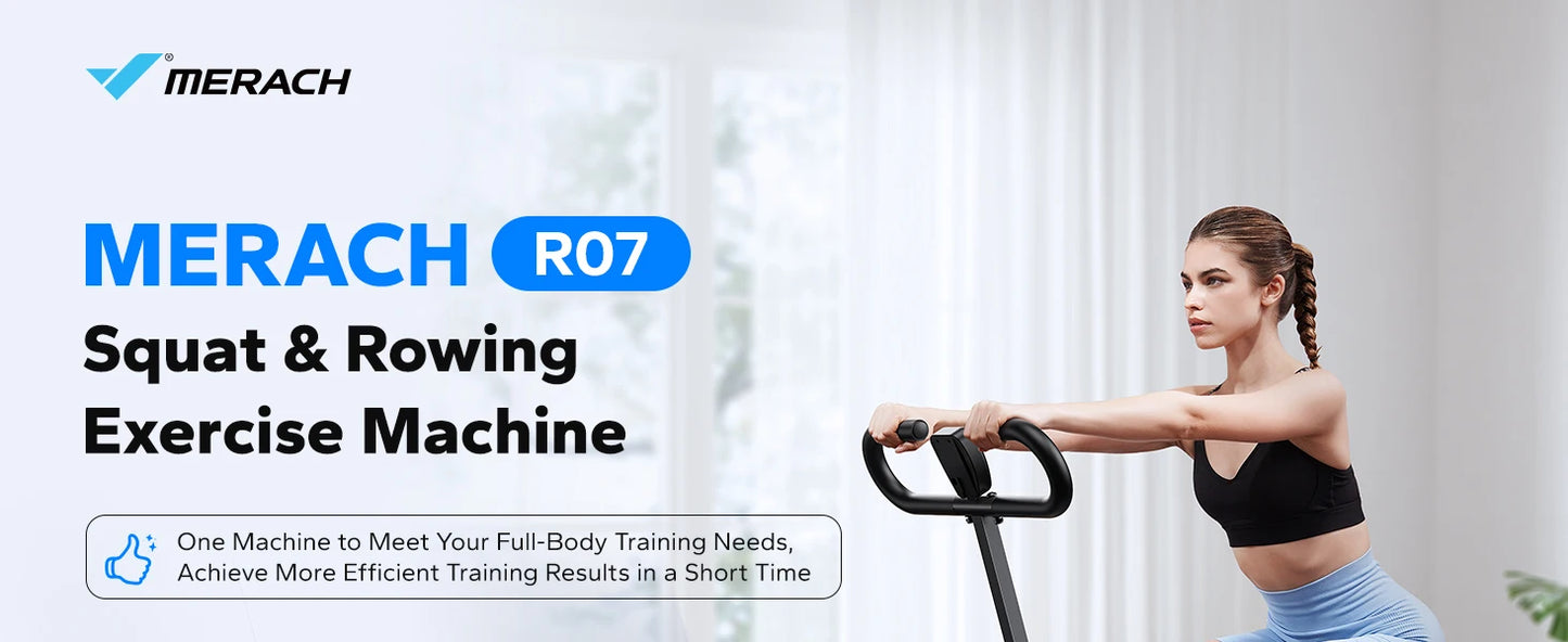 MERACH R07 Squat Machine 2in1 Squat Rowing Machine Easy Setup Foldable Exercise Equipment Glute Trainer Machine Glutes Leg Home Fit