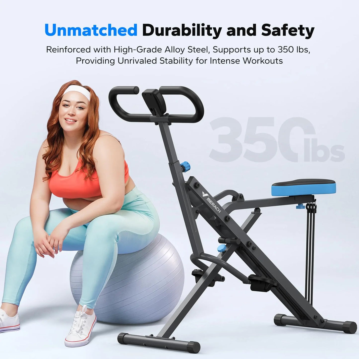MERACH R07 Squat Machine 2in1 Squat Rowing Machine Easy Setup Foldable Exercise Equipment Glute Trainer Machine Glutes Leg Home Fit