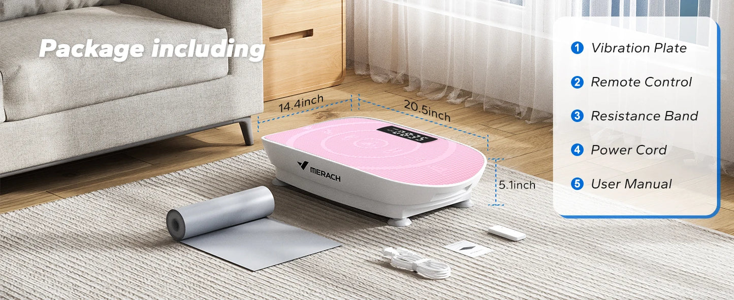 MERACH Vibration Plate CV30 Exercise Machine Whole Body Workout Power Vibrate Fitness Platform Vibration Weight Loss&Shaping