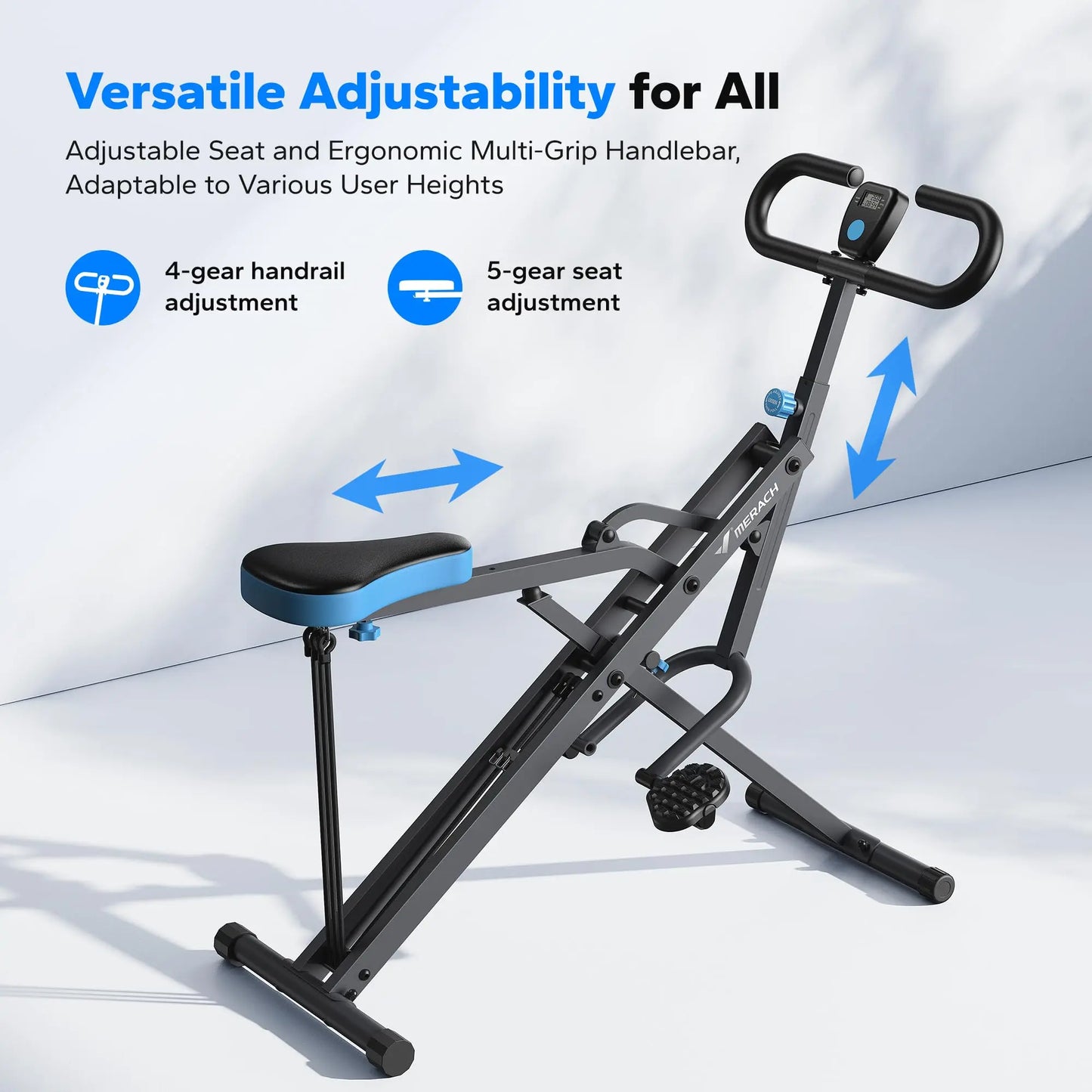 MERACH R07 Squat Machine 2in1 Squat Rowing Machine Easy Setup Foldable Exercise Equipment Glute Trainer Machine Glutes Leg Home Fit