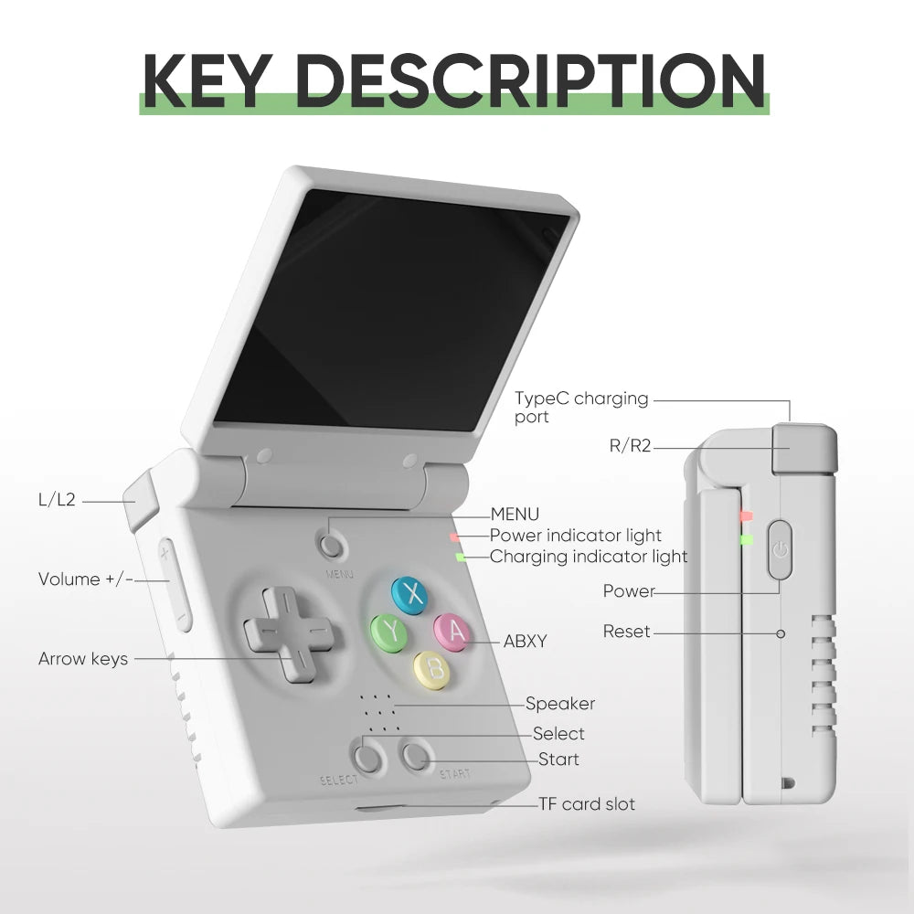 Mini Flip Retro Handheld Game Console With New Hinge 2.8 inch IPS Screen Portable Video Game Players Consoles Classic Gaming Emulator Childhood Gifts