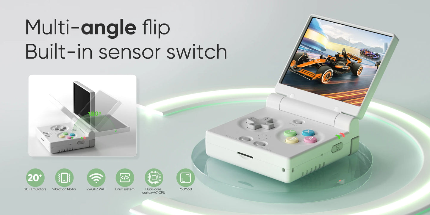 Mini Flip Retro Handheld Game Console With New Hinge 2.8 inch IPS Screen Portable Video Game Players Consoles Classic Gaming Emulator Childhood Gifts
