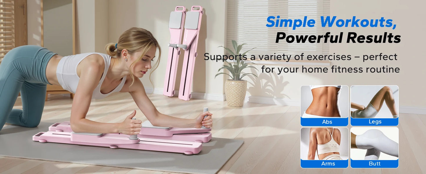 Pilates Board Multifunctional Abdominal Plate Detachable Ab Trainer with Anti-Slip Design Portable Pilates Reformer
