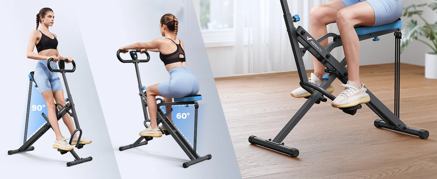 MERACH R07 Squat Machine 2in1 Squat Rowing Machine Easy Setup Foldable Exercise Equipment Glute Trainer Machine Glutes Leg Home Fit
