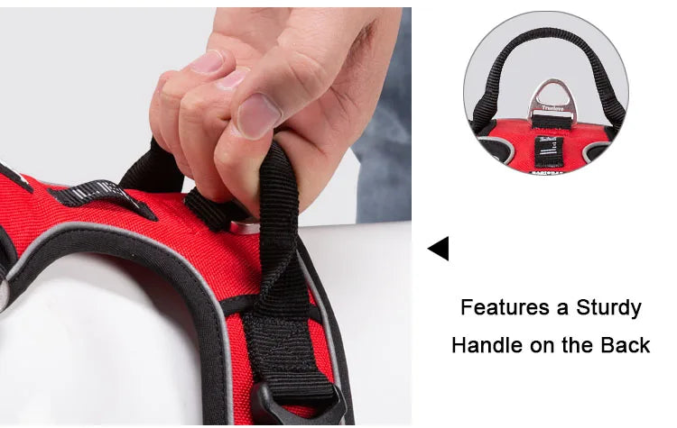 Pet Reflective Nylon Dog Harness No Pull Adjustable Medium Large Naughty Dog Vest Safety Vehicular Lead Walking Running