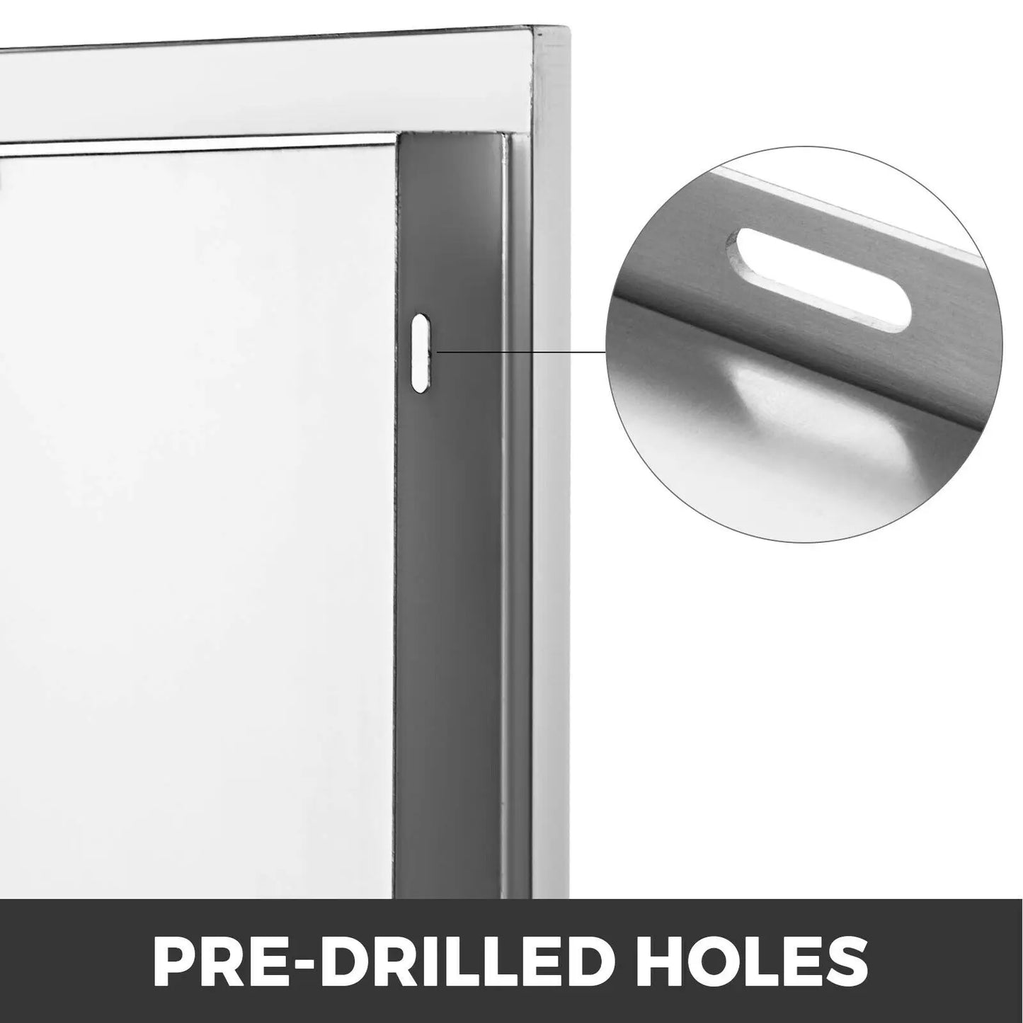 SucceBuy Stainless Steel BBQ Cabinet Access Door W/ Recessed Handle for Indoor/Outdoor Kitchen BBQ Island Kitchen Sink Fireplace