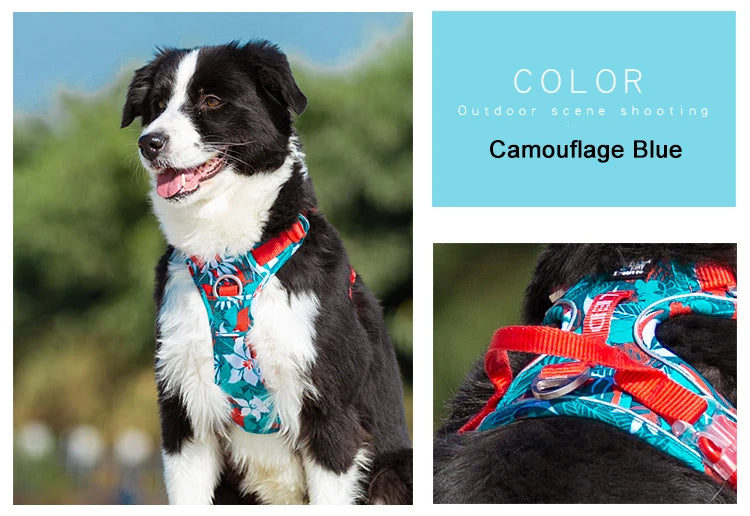 Pet Explosion-proof Dog Harness Camouflage Reflective Nylon Special Edition and Upgrade Version Easy to Adjust TLH5653