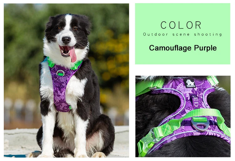 Pet Explosion-proof Dog Harness Camouflage Reflective Nylon Special Edition and Upgrade Version Easy to Adjust TLH5653