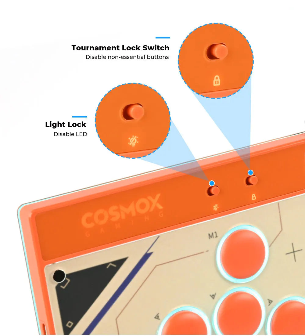 New C16 Orange Magnetic Stickless Arcade Stick Leverless Hitbox Controller for For PC/PS4/PS5/Switch Leverless Stick
