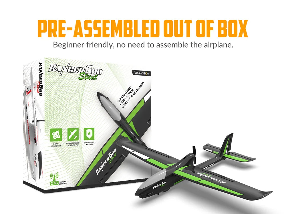 VolantexRC 76102SR Ranger 600 EPP 2.4GHz 4CH 6-Axis Gyro One Key Aerobatics XPilot Stabilization System RC Airplane Glider RTF