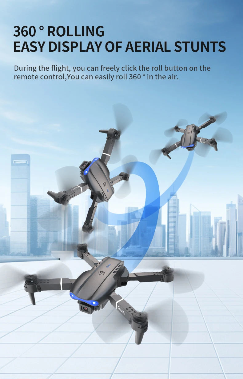 RC Quadcopter Brushless Motor One Key Takeoff Landing Return 360° Rolling Headless Mode Dual Screen Switch LED Light Hobby Drone