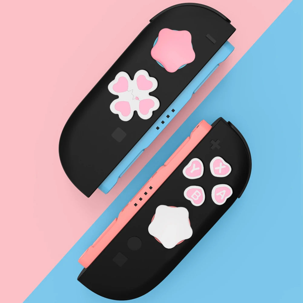 Silicone Soft D-pad Cross Button Caps For Nintendo Switch2 Joy-Con Handle Grips Cover Thumb Stick ABXY Key Sticker Skin Case