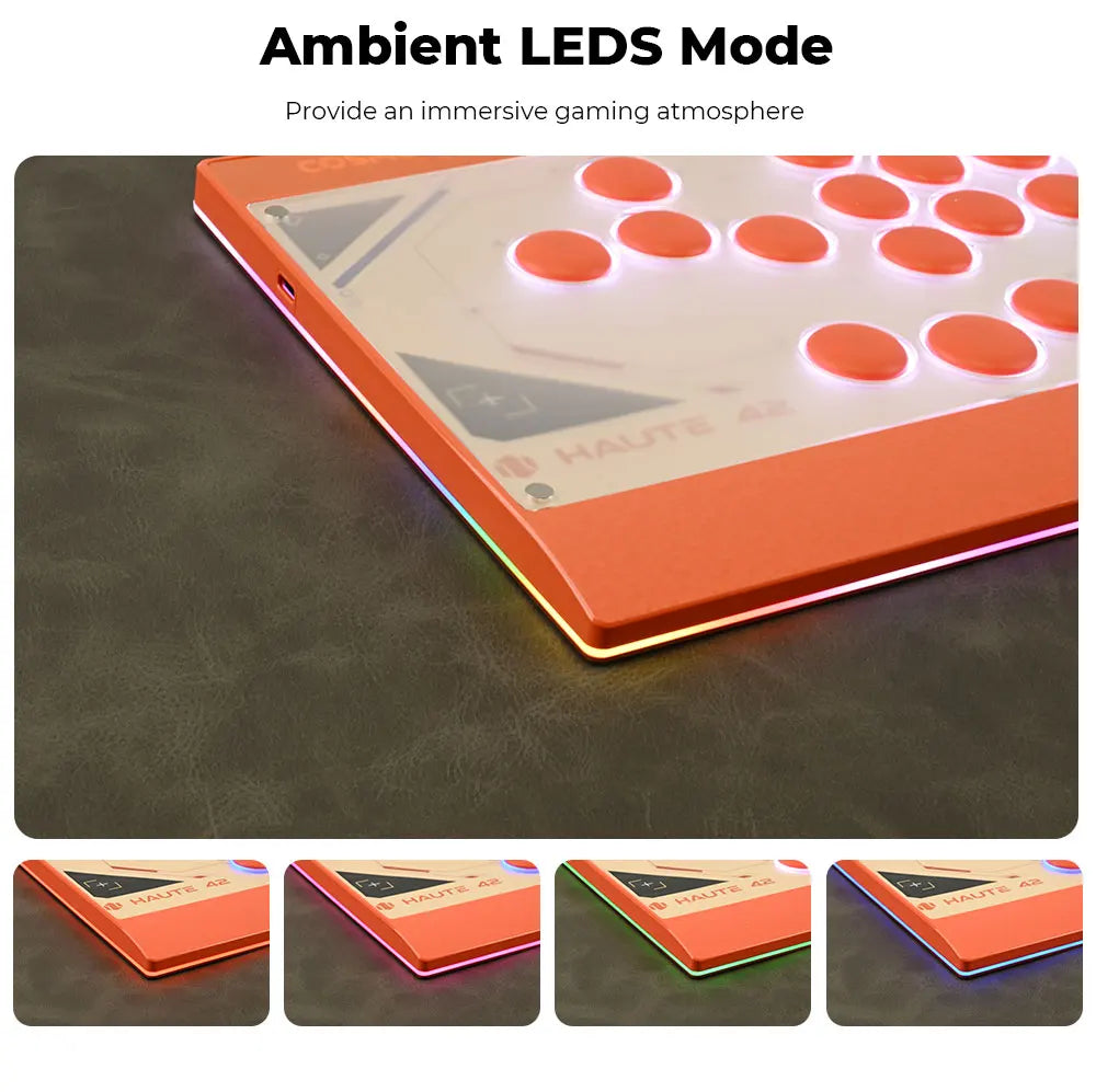 New C16 Orange Magnetic Stickless Arcade Stick Leverless Hitbox Controller for For PC/PS4/PS5/Switch Leverless Stick
