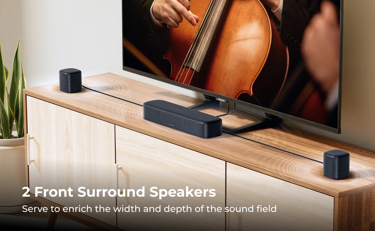 ULTIMEA 350W 7.1ch Virtual Surround Soundbar, Home Theater TV Sound Bar with Subwoofer&4 Surround Speakers, Smart App Control