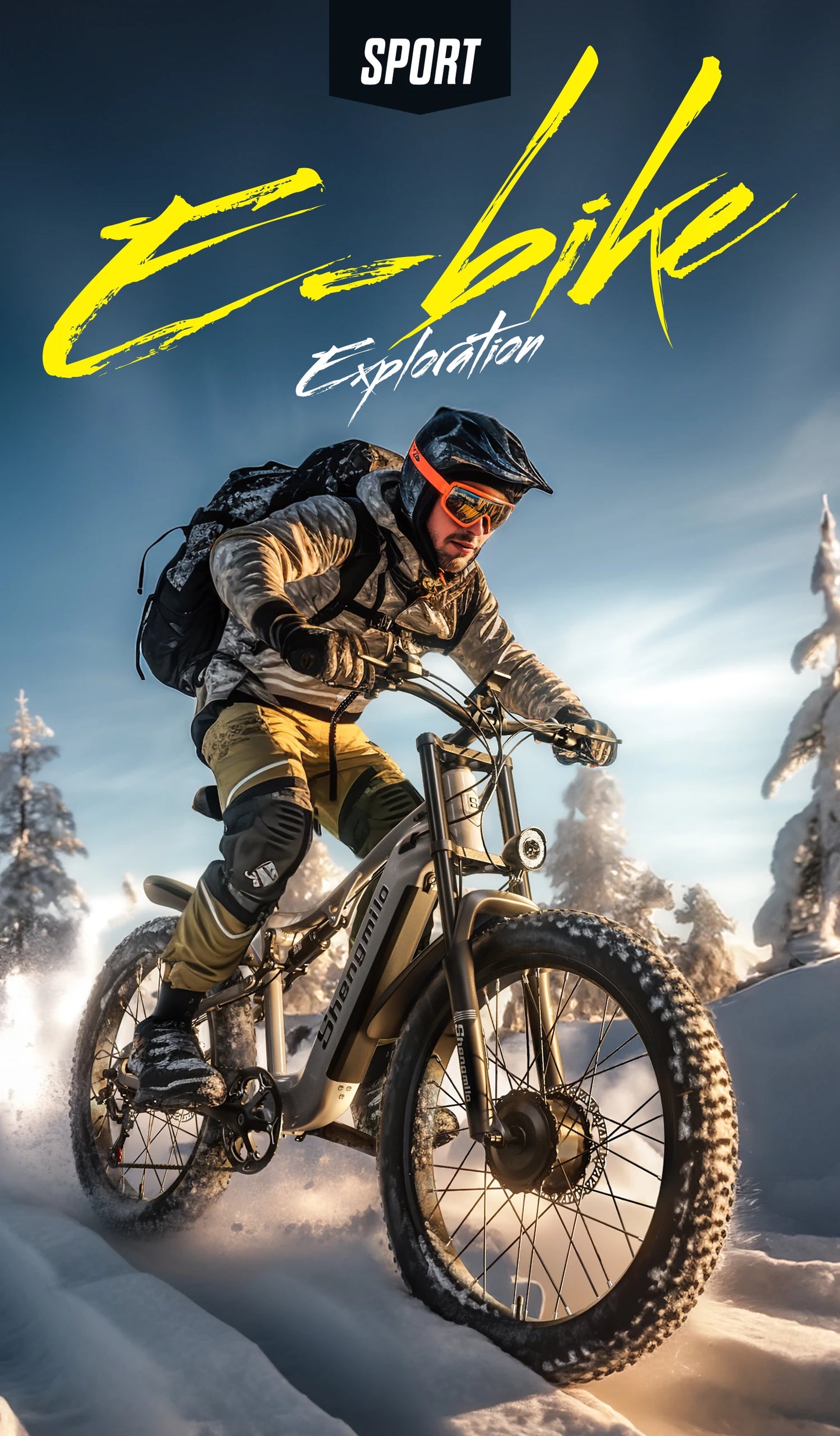 Shengmilo S600 26 inches adult electric mountain bike, 2000W dual motor ebike 7-speed electric bicycle，Fat Tire ebike17.5ah