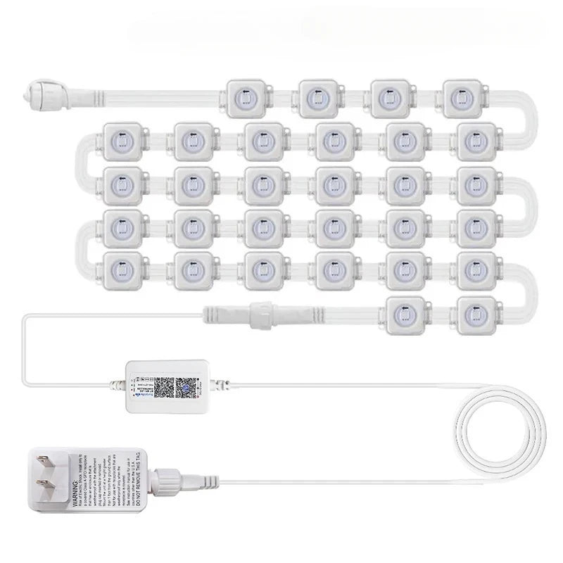 150ft Permanent Eaves LED Smart RGB Outdoor Led Lights for House with Remote  Full House Eaves Light Christmas Holiday Decor