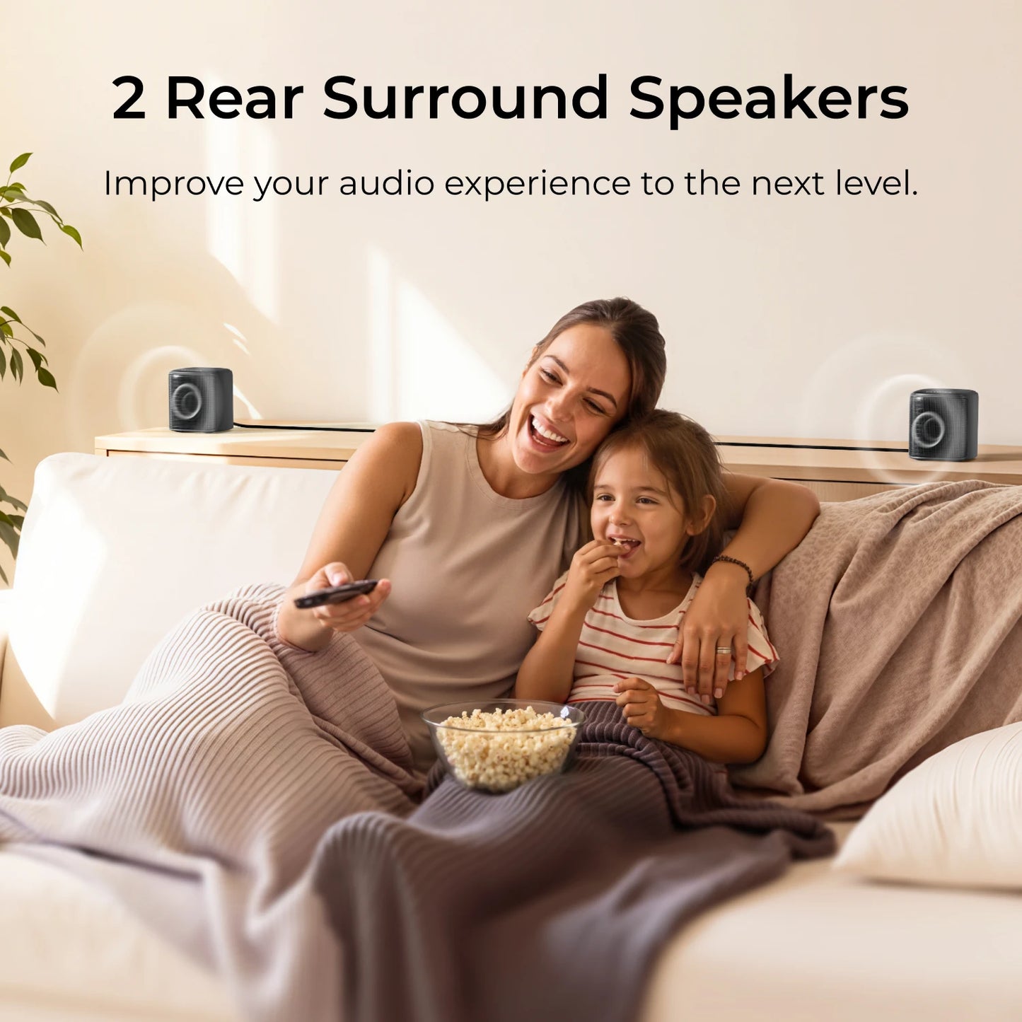 ULTIMEA Aura S4T 350W 7.1ch TV Soundbar with 4 Surround Speakers, Surround Sound System with Subwoofer, App Control, HDMI ARC
