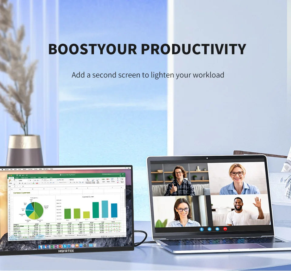 Portable Monitor 18.5 Inch Computer Gaming Display 100Hz 100% sRGB FHD 1080P Screen for Laptop Holiday Gift PC PS4/PS5