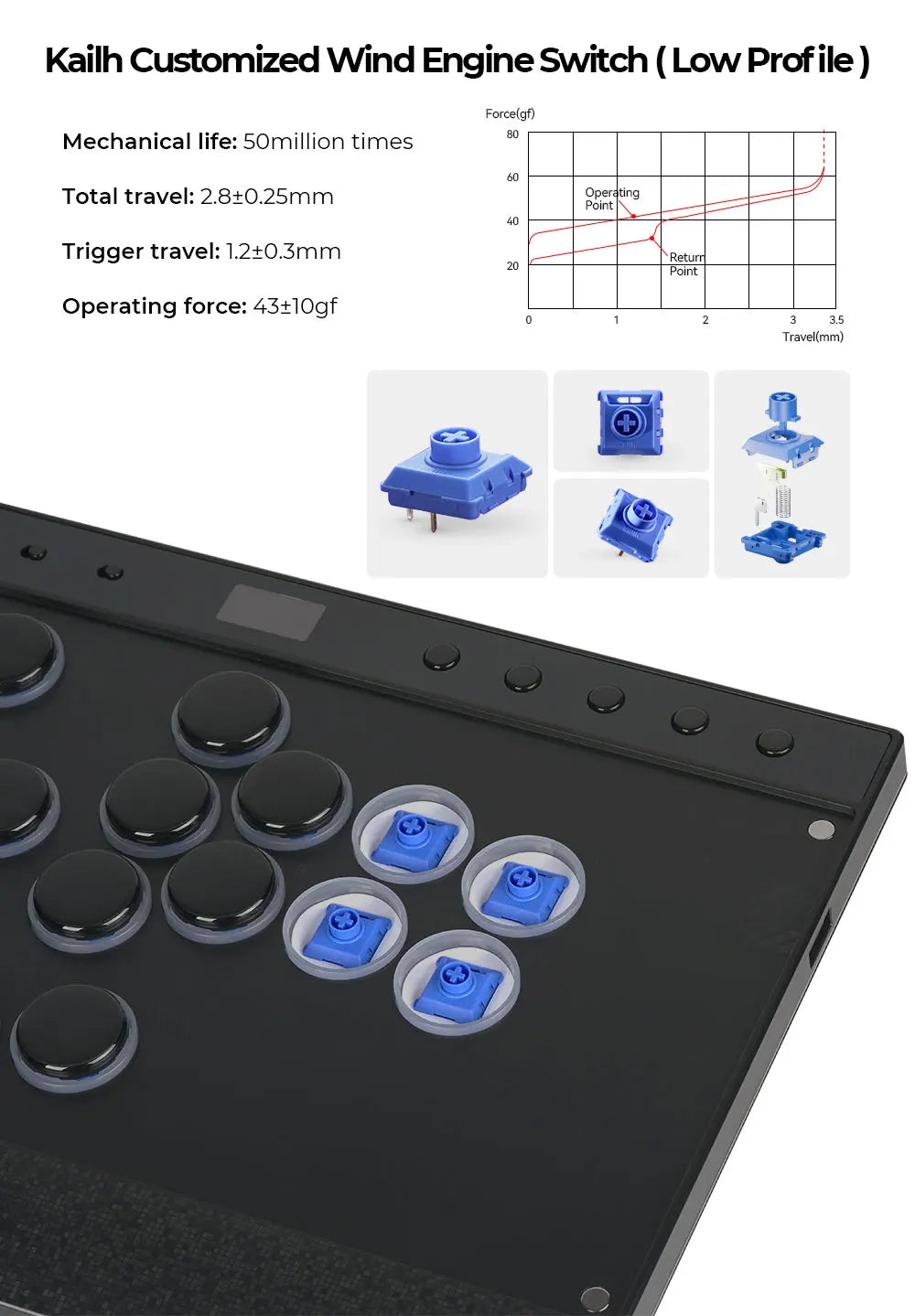 New C16 Orange Magnetic Stickless Arcade Stick Leverless Hitbox Controller for For PC/PS4/PS5/Switch Leverless Stick