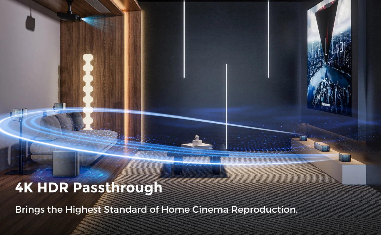 ULTIMEA Poseidon D80 Boom 7.1ch 500W Dolby Atmos Soundbar, Wireless Subwoofer & 4 Surround Speakers, Home Theater TV,APP Control
