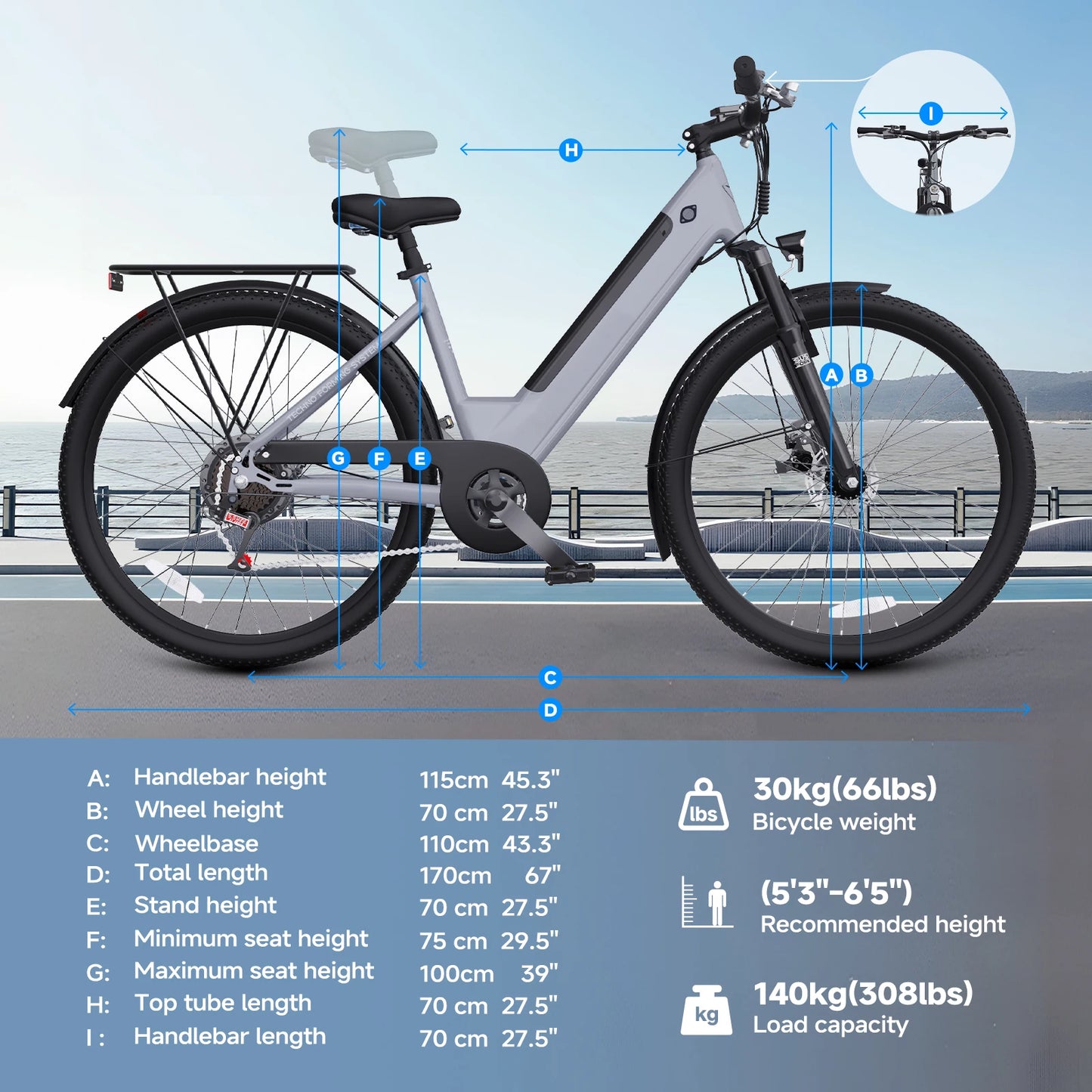 1000W Urban Ebike, 26" Comfort Step-Through Electric City Bike, 48V 10.4ah Removable Battery, Soft Seat, Perfect For Seniors