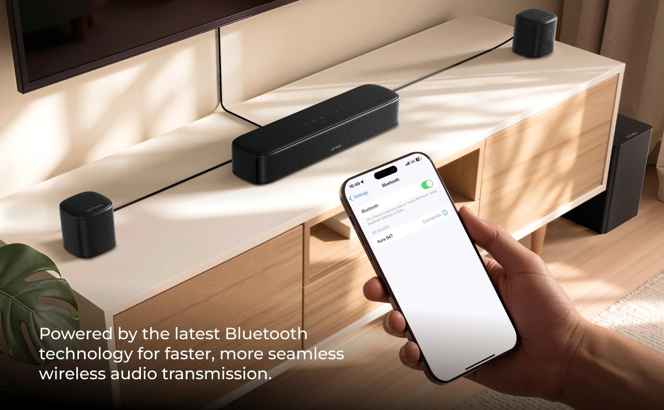 ULTIMEA 350W 7.1ch Virtual Surround Soundbar, Home Theater TV Sound Bar with Subwoofer&4 Surround Speakers, Smart App Control
