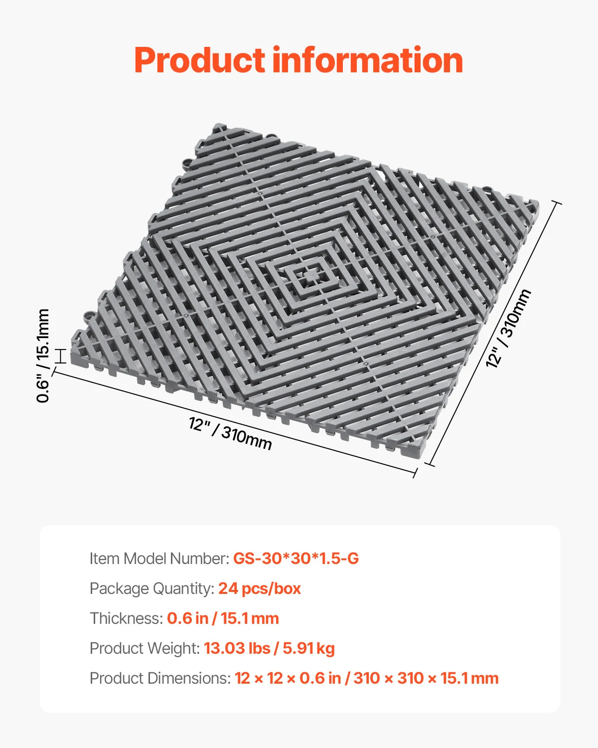 Interlocking Drainage Mat 12inx12in 12/24/40/50/55 Pcs Splicing Mats Non-Slip PP Drainage Floor Tile & Shower Mat