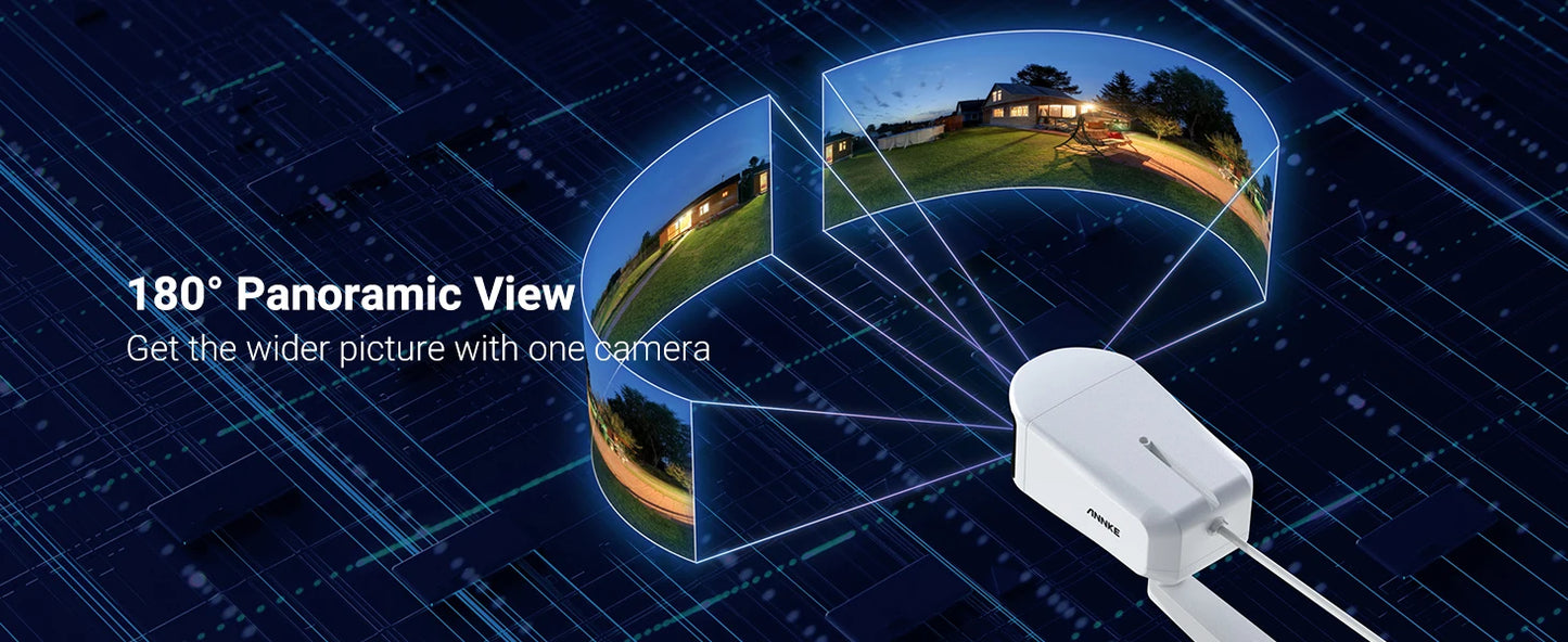 ANNKE Smart Home 180° 8MP DUO POE Dual Lens Wide View Outdoor Video POE Camera,4K AI Human Detect,8MP Security CCTV Camera