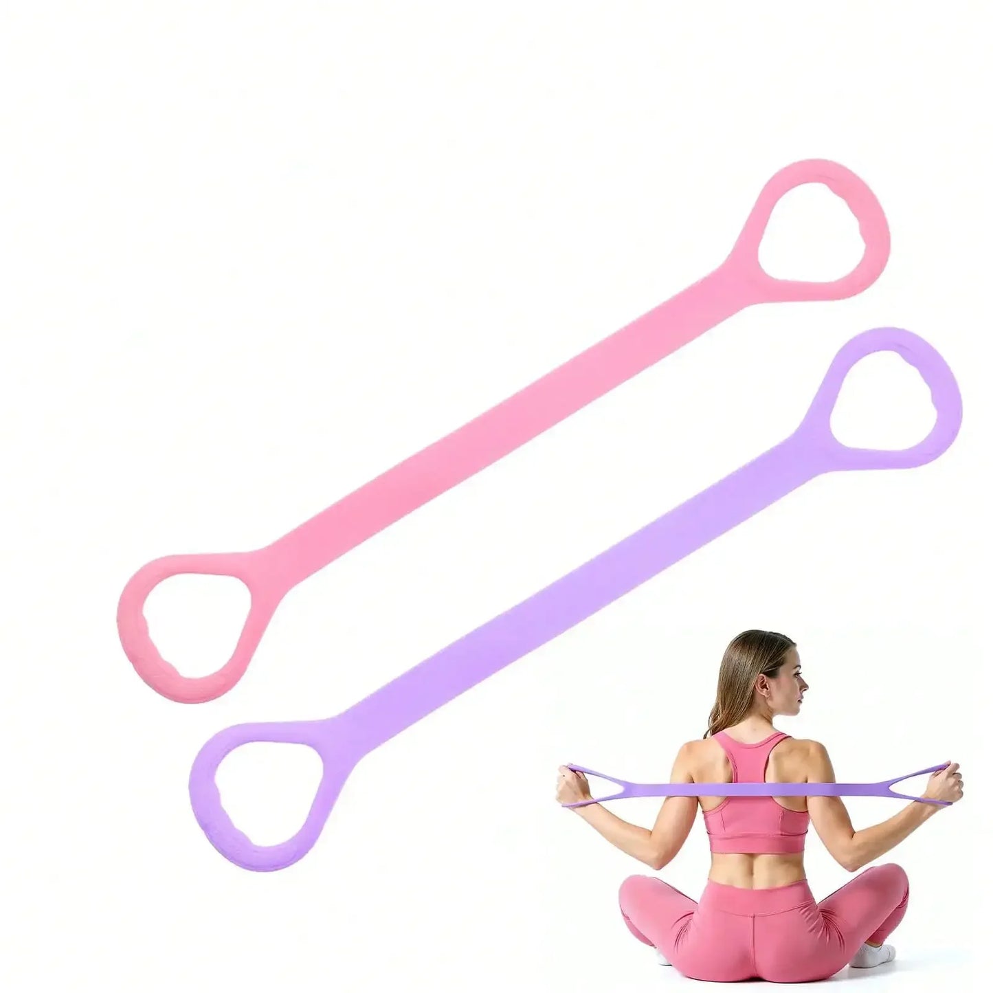 2026 3pcs Exercise Band, Figure 8 Fitness Resistance Band, Arm Back Shoulder Training Elastic Ropes, Silicone Resistance Band For Chest Expander, Yoga Gym