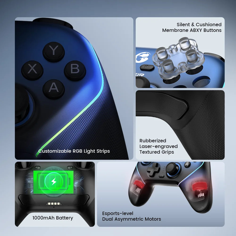 GameSir Super Nova Multi-Platform Gaming Controller - Bluetooth/Wired/2.4G Wireless, RGB, Hall Effect for Switch/PC/Android/iOS