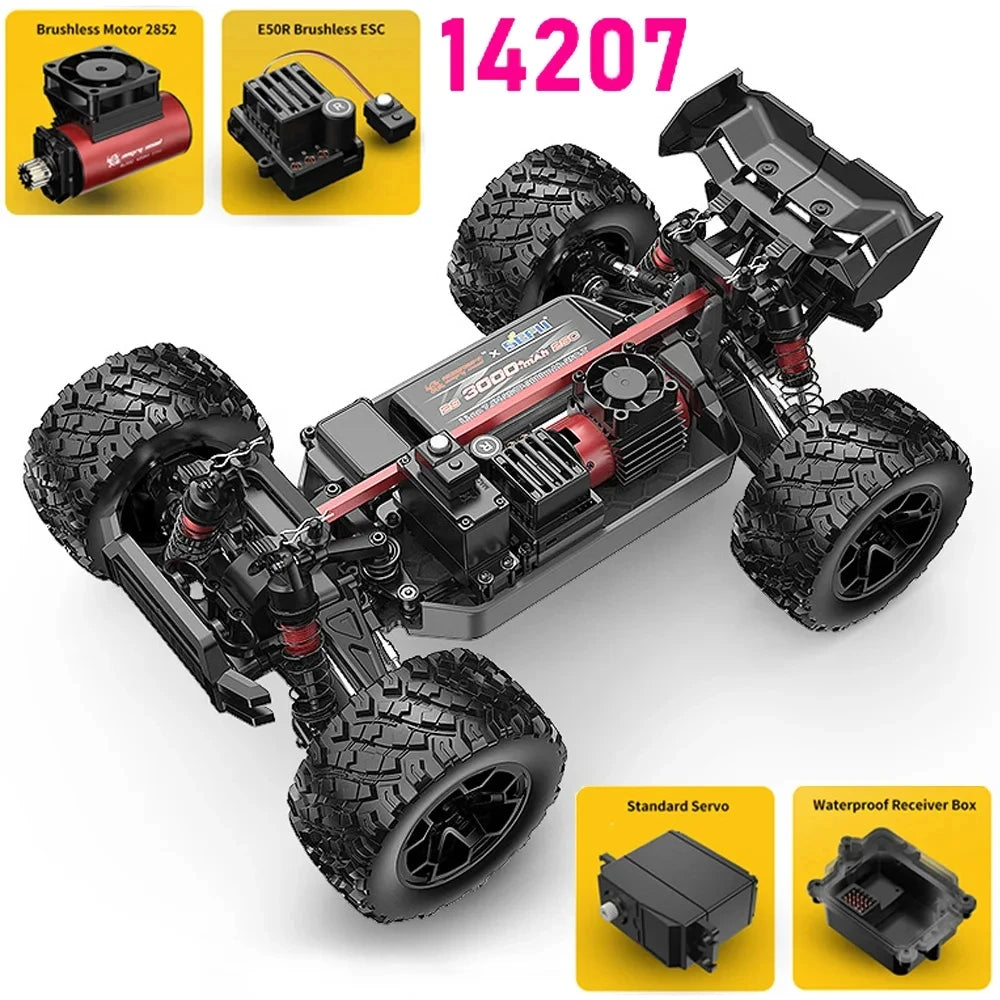 MJX 14207 1/14 4WD 2.4G RC Car 55KM/H Brushless Drift Vehicle Racing Car Remote Control Car Off-Road Truck Toys