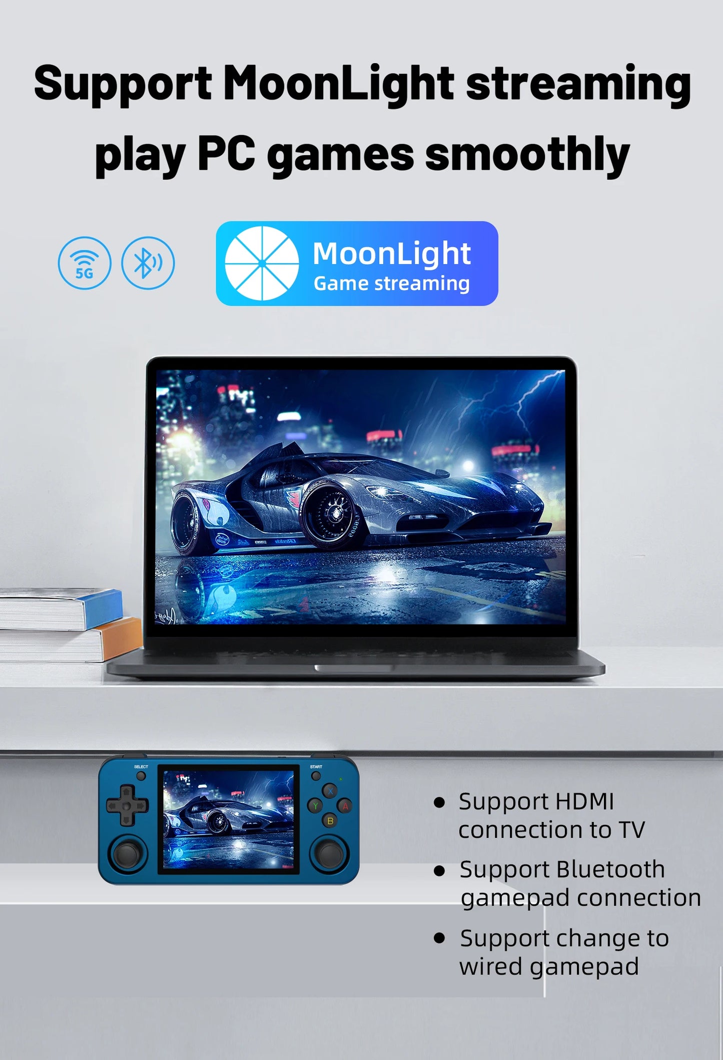 RG353M Handheld Game Console 3.5 Inch Multi-touch Screen Dual OS Aluminum Alloy Shell HDMI-compatible WIFI Gaming Video Player