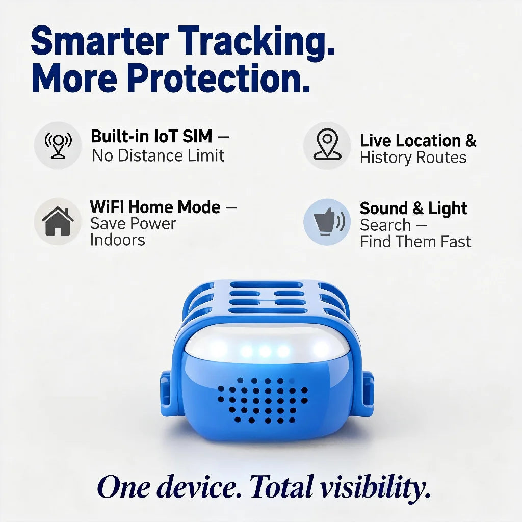 GPS Pet Tracker for Dogs Cats Built-in IoT Sim WiFi Tracking Unlimited Distance QR Code Anti-Lost Locator, Subscription Required