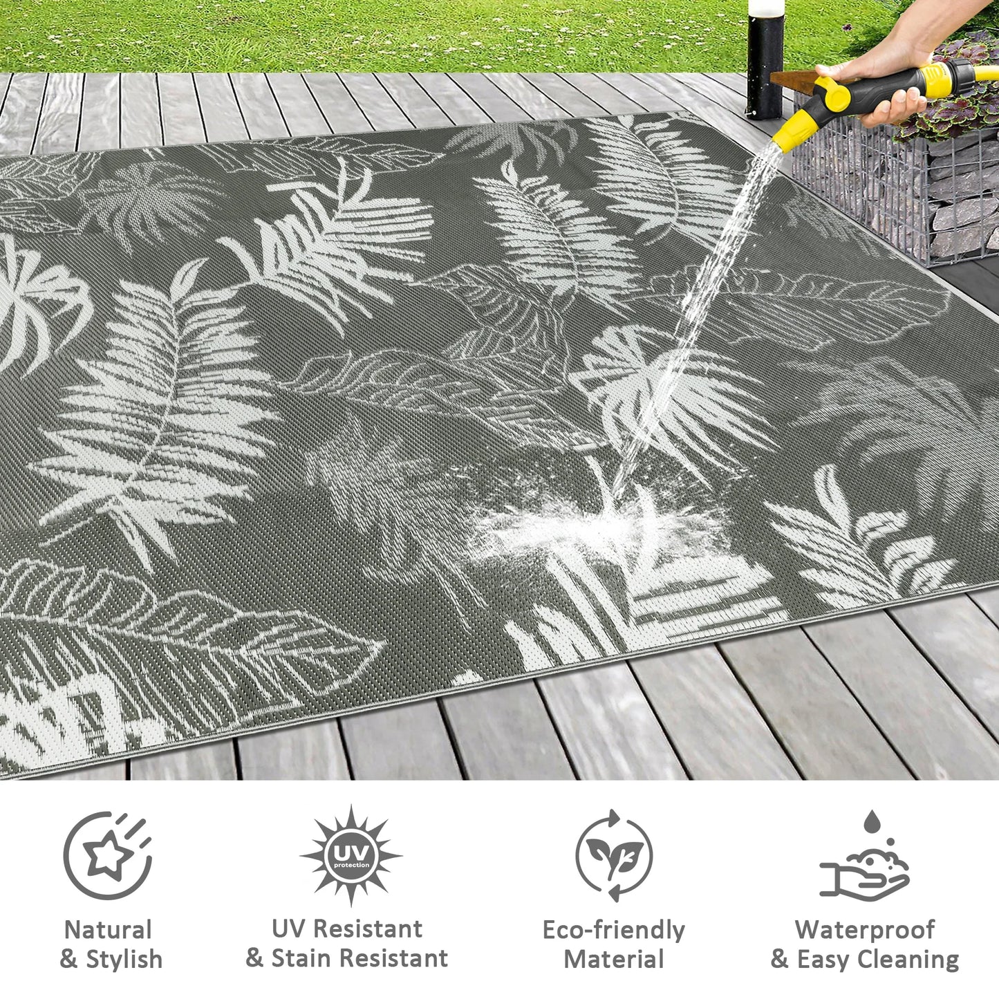 Outdoor Plastic Carpet Outdoor Rugs Waterproof Reversible Camping Mat Outdoor Plastic Straw Rugs RV Mat For Family Camp Picnic