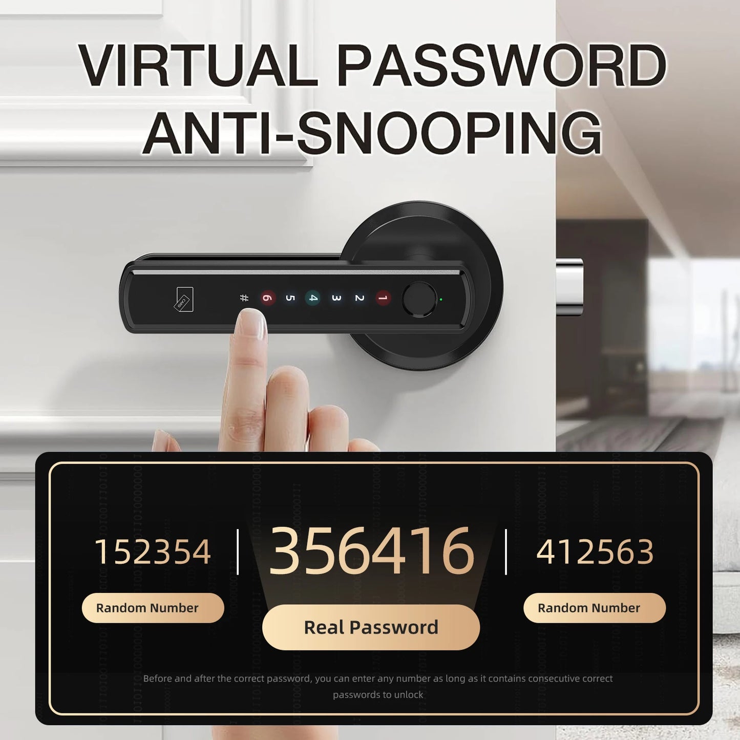 Handle Shaped Smart Lock Fingerprint Door Lock App Control Passcode Unlock Electronic Touchscreen Keypad Indoor